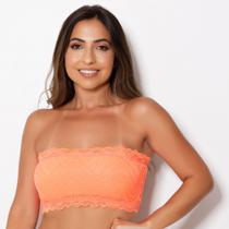 Top faixa sem bojo rendado sem alça neon - Sutiã Alicia