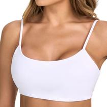 Top Feminino Alto Giro Costas Abertas Branco Optico - 101526