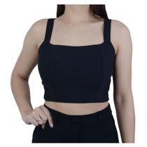 Top Feminino Autenticada Cropped Montaria Preto - 7225