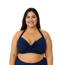 Top Feminino Bojo Básico Liso Plus Size Reforçado Sustentação Alça Amarrar Moda Praia Piscina Natação Verão