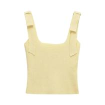 Top Feminino Casual De Verão Com Ajuste Slim E Decote Quadrado Com Laço Moda 2025 Top Feminino Casual De Verão Com Ajuste Slim E Decote Quadrado Com Laço Moda 2025