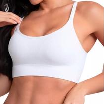 Top Feminino Conforto Sem Costura Alças Finas Tecido Respirável P/ Esporte Lazer Atividades Físicas Fitness Diário