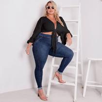 Top Feminino De Amarrar Com Manga Longa Moda Plus Size Verão Top Feminino De Amarrar Com Manga Longa Moda Plus Size Verão