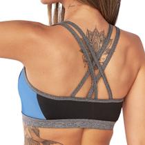 Top feminino esportivo delfit multicolor com recortes E alças cruzadas DR600322