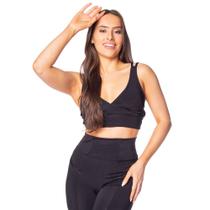 Top Feminino Estilo do Corpo Gym Brilho Alas Finas Preto