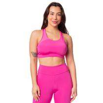 Top Feminino Estilo do Corpo Gym Brilho Pink