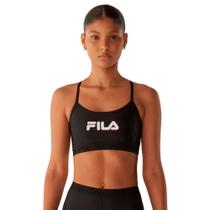 Top Feminino Fila Train Elastic V Cropped UV50+ Preto/branco