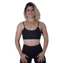 Top feminino fitness com bojo poliamida treino academia Modelo Cross