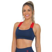 Top Feminino Fitness Neon Azul Escuro Top Feminino Fitness Neon Azul Escuro