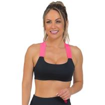 Top Feminino Fitness Neon Preto