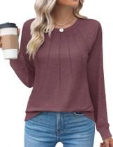 Top feminino Kistore, outono e inverno, tamanho plus size, lilás, 3GG, manga comprida