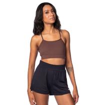 Top Feminino New Balance Basic Yoga Marrom