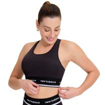 Top Feminino New Balance Essentials Preto/Branco Top Feminino New Balance Essentials Preto/Branco
