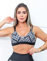 Top Feminino para Academia Estampado com Bojo Removível e Alças Reguláveis - Fitmoda