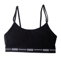 Top Feminino Puma Modal Alça Regulável Sustentação Preto