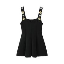 Top Feminino Sem Mangas Com Decote Quadrado, Moda De Outono, Saia Curta, Estilo Versátil E Chic