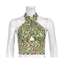 Top Feminino Sexy Com Costas Cruzadas E Decote Halter, Sem Mangas, Estilo Verão, Moda De Rua Top Feminino Sexy Com Costas Cruzadas E Decote Halter, Sem Mangas, Estilo Verão, Moda De Rua