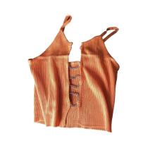 Top Feminino Sexy Sem Mangas Com Decote Em Coração Decorativo Primavera Verão