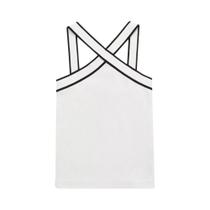 Top Feminino Vintage Com Decote V E Alças Cruzadas, Estilo Patchwork, Sem Costas, Chique E Moderno Top Feminino Vintage Com Decote V E Alças Cruzadas, Estilo Patchwork, Sem Costas, Chique E Moderno