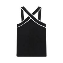 Top Feminino Vintage Com Patchwork, Decote V, Alças Cruzadas E Costas Abertas - Colete Chique E Top Feminino Vintage Com Patchwork, Decote V, Alças Cruzadas E Costas Abertas - Colete Chique E