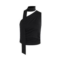 Top Feminino Vintage Sem Costas, Ombros Descidos, Estilo Halter, Sem Mangas, Casual De Verão Y2K