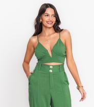 Top Feminino Viscose Slub Endless Verde