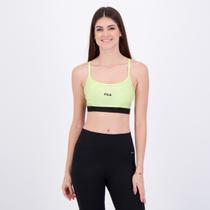 Top Fila Train Elastic V Feminino Amarelo Neon