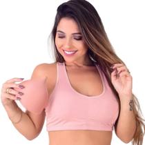 Top Fitness Academia Bojo Removível Sustentação Estili Bege Feminino Adulto