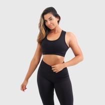 Top Fitness Academia Feminino Preto Techmalhas Pronta Entre