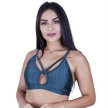 Top fitness alcinhas tiras decote bojo cirrê poliamida feminino orbis