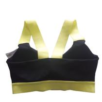 Top fitness basic + preto com elástico amarelo P