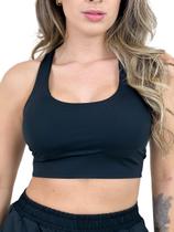Top Fitness Black com bojo e Proteção UV50+ - Preto