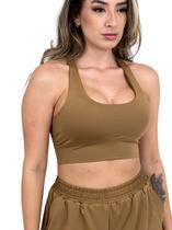 Top Fitness COFFE com bojo e Proteção UV50+ - Camelo