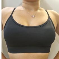 Top Fitness Elástico Barra Com Bojo Costa Nadador Suplex Poliamida Compressão