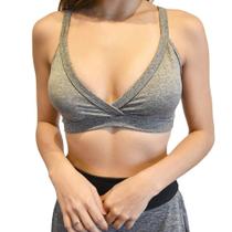 Top Fitness Esportivo Triangulo com Bojo Mescla Cinza Trifil