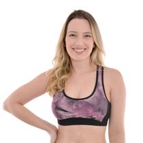 Top Fitness estampado com recortes Selene. Top Fitness estampado com recortes Selene.
