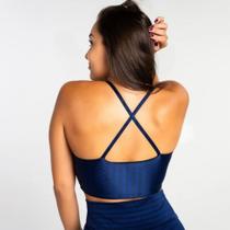 Top Fitness Feminino Athletic Shine com Bojo Removível