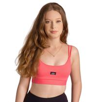 Top Fitness Feminino C/ Bojo Removível em Suplex Poliamida Goiaba- Infinity