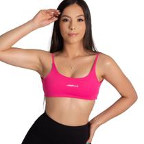 Top Fitness Feminino C/ Bojo Removível em Suplex Poliamida Gym Pink