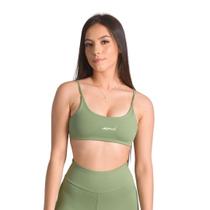 Top Fitness Feminino C/ Bojo Removível em Suplex Poliamida Gym Verde