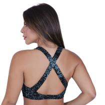 Top fitness feminino com bojo removível alças largas cruzado costas orbis Top fitness feminino com bojo removível alças largas cruzado costas orbis