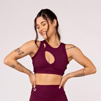 Top Fitness Feminino Decote Gota Costas Estilizada Poliamida Top Fitness Feminino Decote Gota Costas Estilizada Poliamida