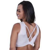 Top fitness feminino decote v bojo cirrê relevo poliamida manu-orbis Top fitness feminino decote v bojo cirrê relevo poliamida manu-orbis