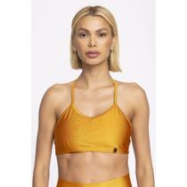 Top Fitness Feminino Frente Única Dourado Top Fitness Feminino Frente Única Dourado
