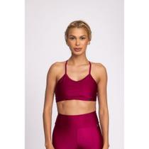 Top Fitness Feminino Frente Única Magenta