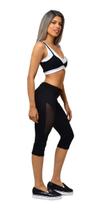 Top Fitness Feminino Nadador Preto com Alças Duplas GG