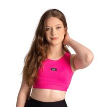 Top Fitness Feminino Rosa C/ Bojo ideal Treino Academia Musculação