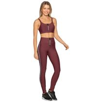 Top Fitness Feminino Zíper E Detalhe Vivo Frontal