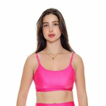 Top fitness glow alças finas com bojo removível