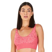 Top Fitness Jacquard com Bojo Removível sem Costura Coral